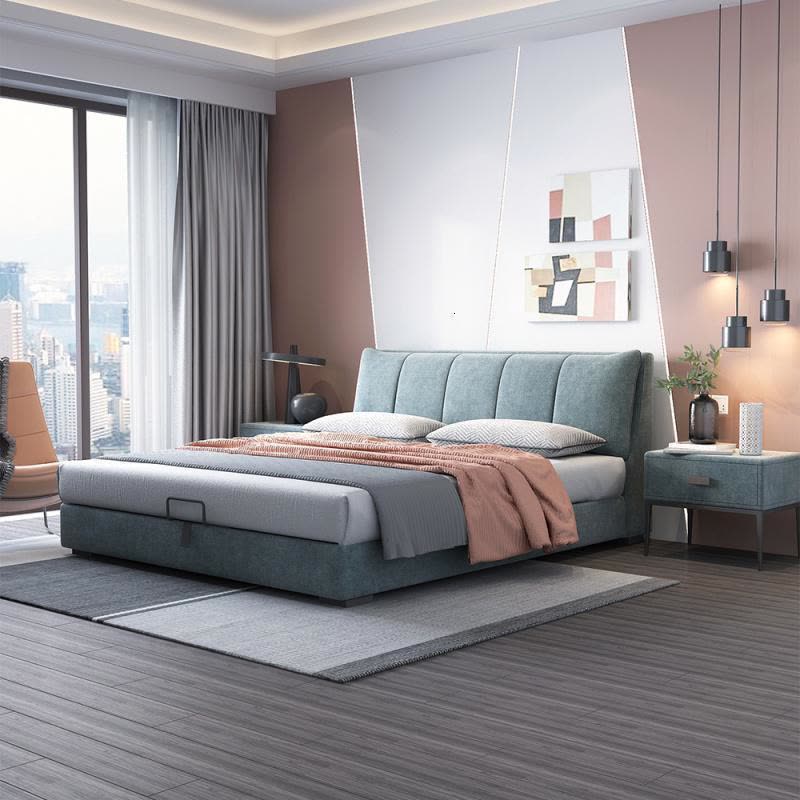 森美人北欧可拆洗布艺床设计师床小户型双人床简约现代主卧婚床图片