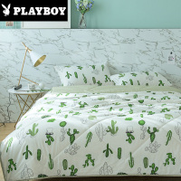 花花公子(PLAYBOY)家纺 100%里外全棉空调被纯棉夏凉被单双人水洗棉花薄被子被芯春秋被夏 花朵/草/叶子斜纹图案