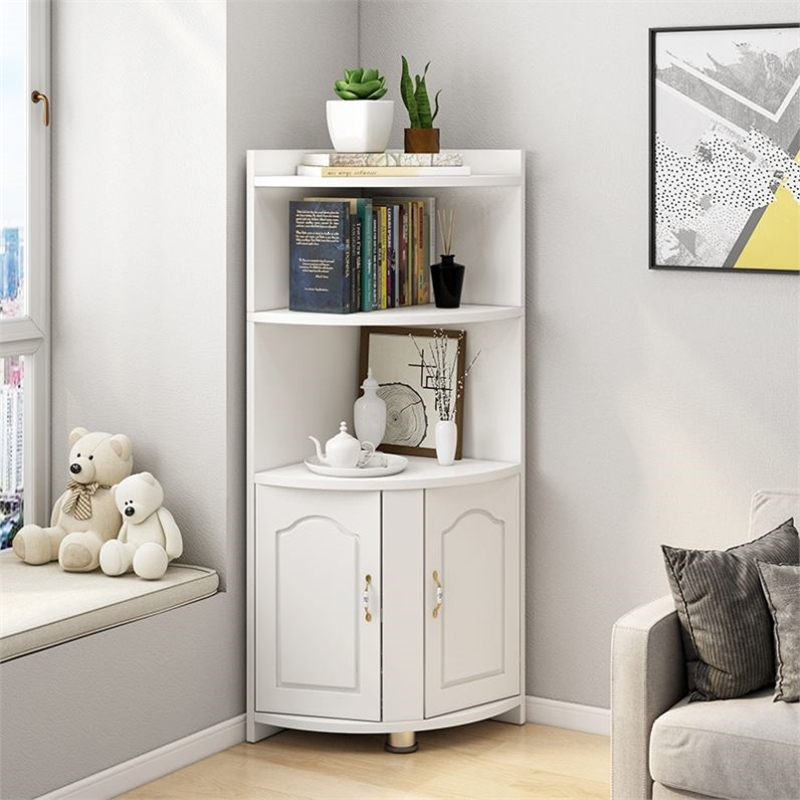 角柜简约现代客厅三角置物架闪电客北欧风拐角边角储物墙角多功能柜子