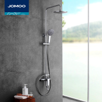 JOMOO/九牧 防烫空气能淋浴花洒套装 淋雨冷热喷头沐浴 大顶喷三出水挂墙式淋浴器 铜质卫浴花洒