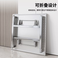 户外露营不锈钢折叠桌家用吃饭桌子户外可携式餐桌小方桌多功能桌
