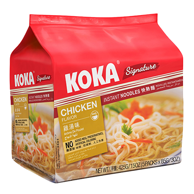 可口(KOKA)方便面 鸡汤味快熟面可口面 85g*5 五连包方便食品 方便面 夜宵 汤面