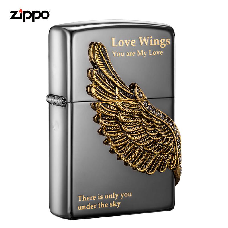 ZIPPO芝宝打火机原装ZIPPO之宝煤油打火机 男友生日礼物 爱情之翼ZBT-1-16a
