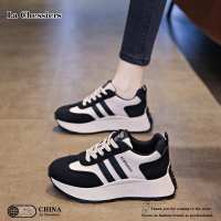 La Chessiers女鞋春秋季新款百搭时尚运动休闲鞋软底防滑耐磨鞋子女款阿甘鞋 黑色 37码