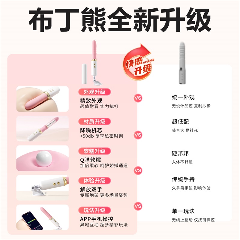 谜姬APP智能异地互动远程无线遥控全自动伸缩震动棒炮机插入式AV棒私处振动按摩棒加温热女用自慰器情趣玩具布丁熊成人性用品高清大图