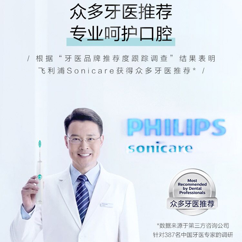 飞利浦(Philips)电动牙刷 成人声波震动男女充电式牙刷 智能计时HX6512
