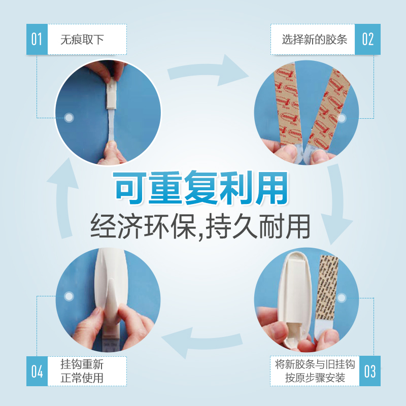 3M 高曼设计家系列无痕防水中型挂钩 防水防湿 悬挂无忧 2盒装(2个/盒*2盒)高清大图
