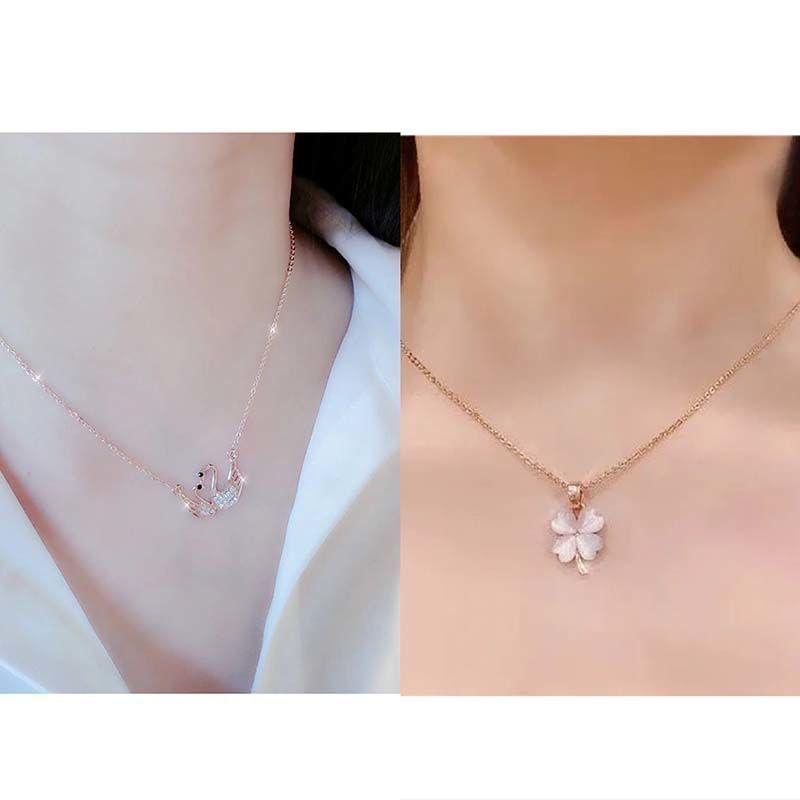 项链女ins不掉色狐狸项链女温柔红宝石项链酷女潮个性闺蜜项链