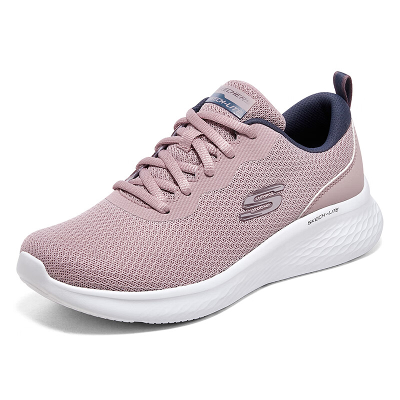 斯凯奇(Skechers)女鞋 新款一脚蹬穿脱老人鞋网面透气休闲鞋轻便软底妈妈鞋 150044-MVBL