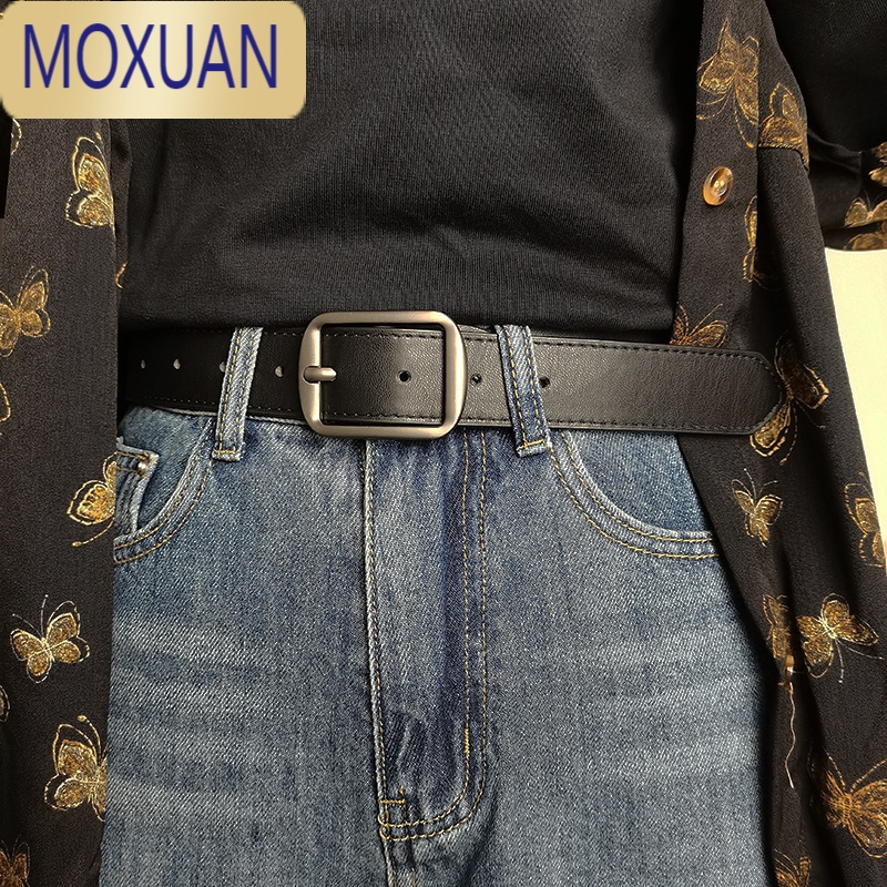 MOXUAN针扣皮带男潮ins韩版牛仔裤腰带年轻人简约男女百搭裤带休闲学生
