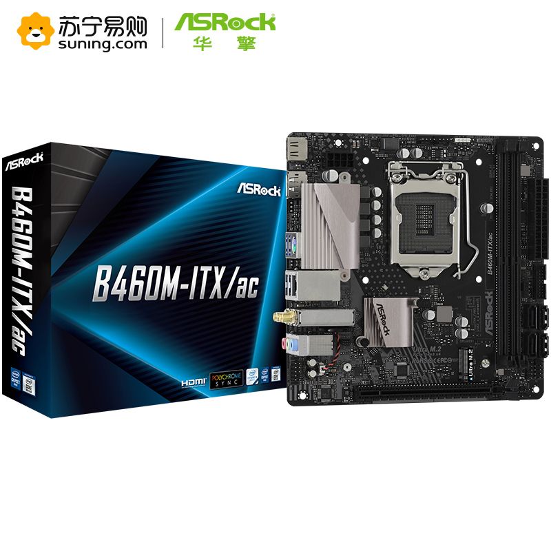 华擎(ASRock)B460M-ITX/ac主板 支持CPU 10400/10500/10400F/10700( Intel B460/LGA 1200)