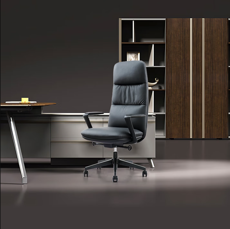 GUDONE办公椅升降旋转按摩椅高背大尺寸旋转舒适办公椅高清大图