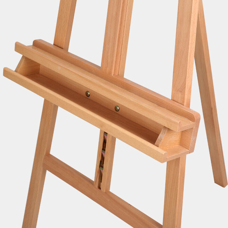 1.7米-2.3米棕色榉木制画架折叠前倾式油画架素描架展示架