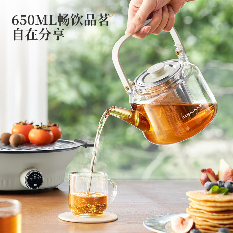 摩飞电器(MORPHY RICHARDS)养生壶0.65L MR6083 白 电陶炉煮茶器 煮茶炉 多功能围炉高清大图