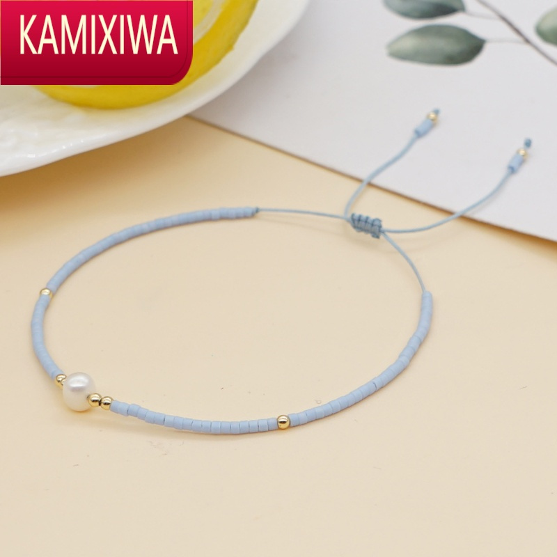 KAMIXIWAins小众设计简约Miyuki米珠闺蜜礼物手链 淡水珍珠轻奢编织绳