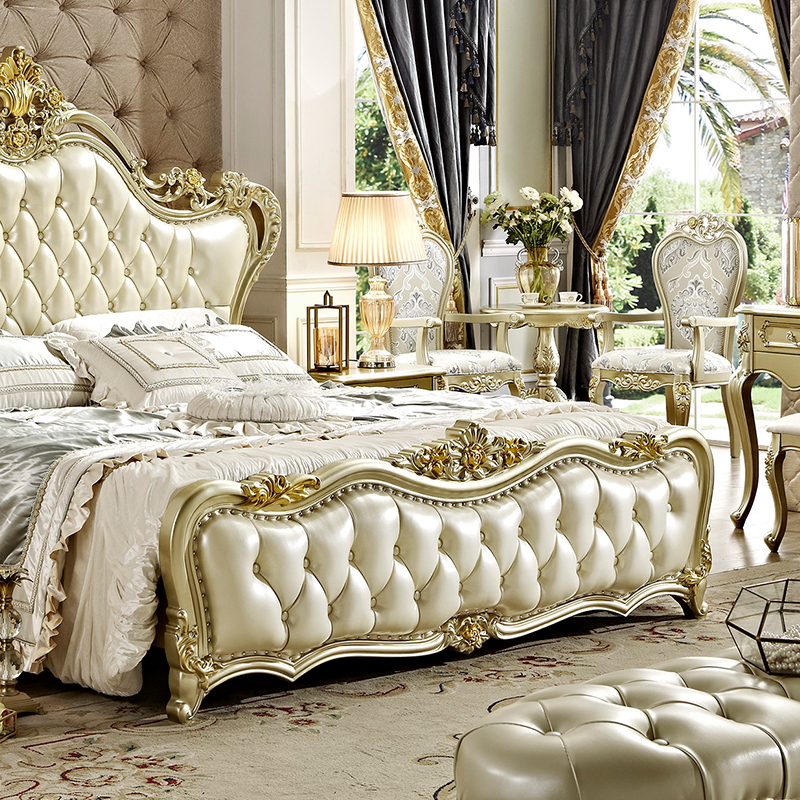 犇鑫西牛欧式床主卧公主1.5米实木床1.