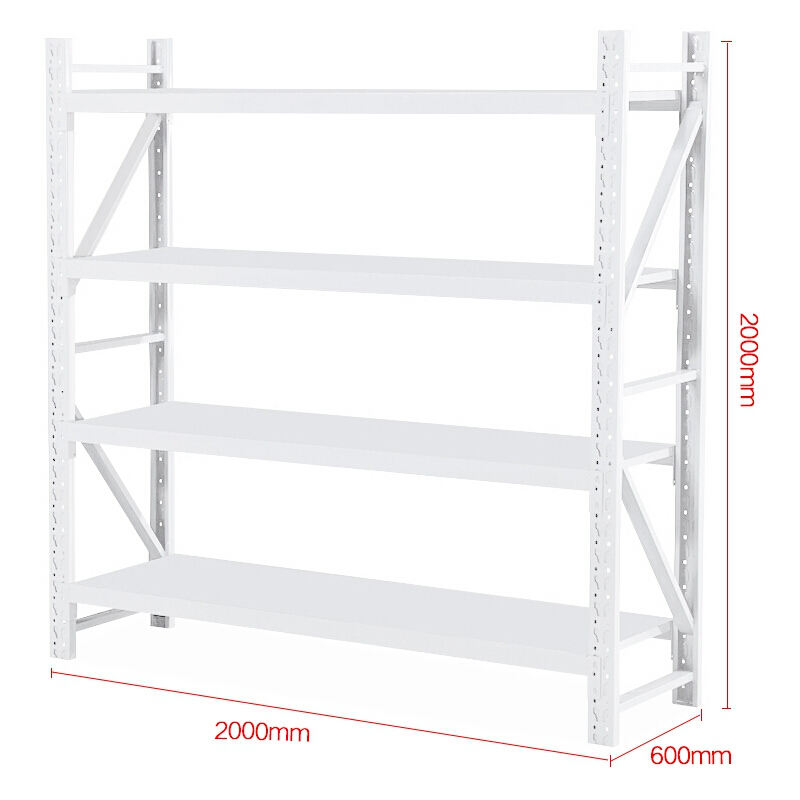 货架仓储货架重型货架超市金属钢制货架货物架承重500kg白色主架