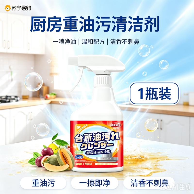 carmifod 中性重油污清洁剂500ml*1瓶厨房抽油烟机去重油污净强力清洗剂去油清洁除垢油渍污渍泡沫神器高清大图