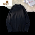 YANXUoversize德绒长袖t恤男内搭打底衫潮牌半高领纯色卫衣服 M105-120斤 黑色