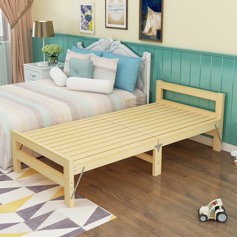 寻木匠折叠拼接床加宽加长实木床架单人床午休床可定制床边床