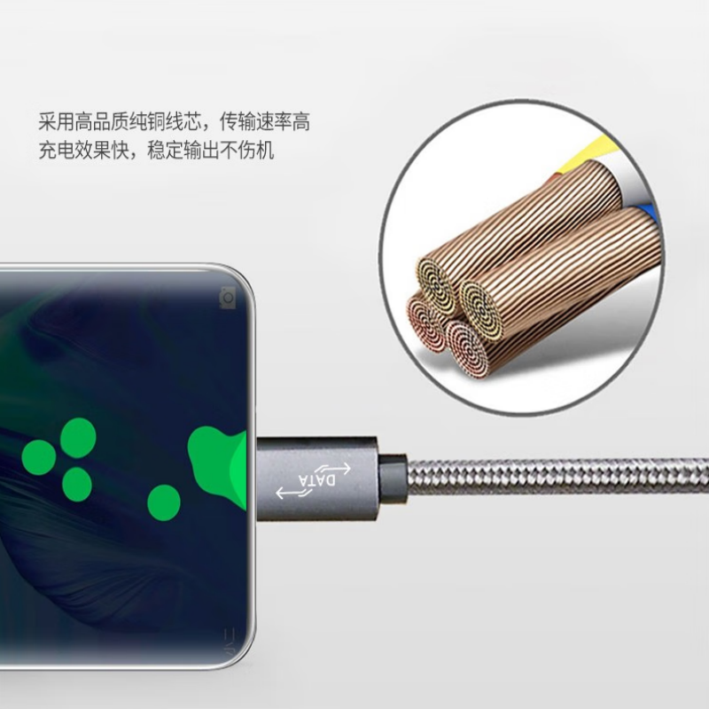 LOOMOO乐默 超级快充一拖三数据线A款 LCB-295 灰色 货期1周高清大图