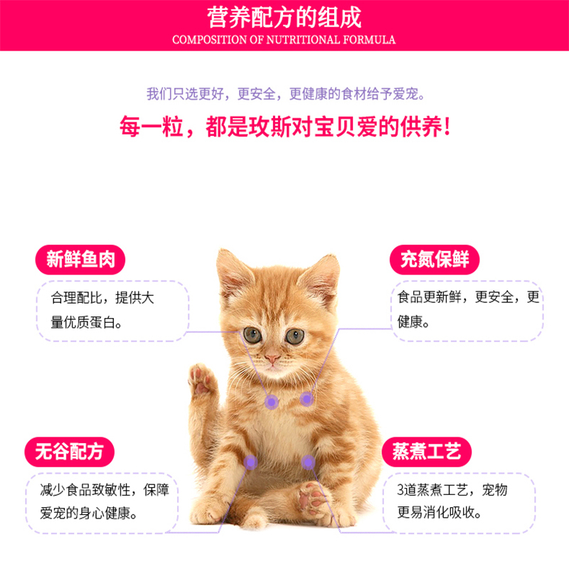 玫斯无谷物生鲜全价猫粮成幼猫通用型增肥发腮英短美短猫咪主粮