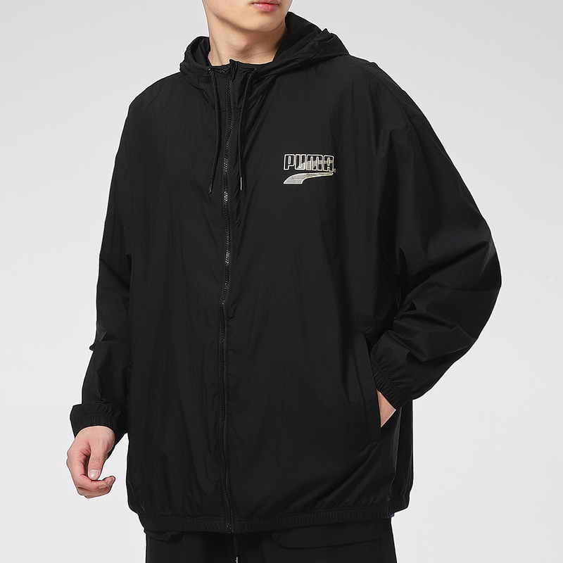 PUMA彪马金标夹克男装2021春季新款运动服防风衣连帽外套531487