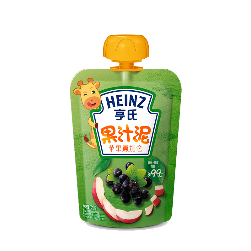 亨氏(Heinz)乐维滋果汁泥(苹果黑加仑果汁泥)120g袋装