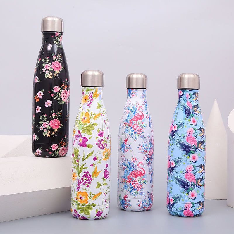 500ml304不锈钢运动水壶可乐瓶保温杯木纹创意保龄球水杯代发J9