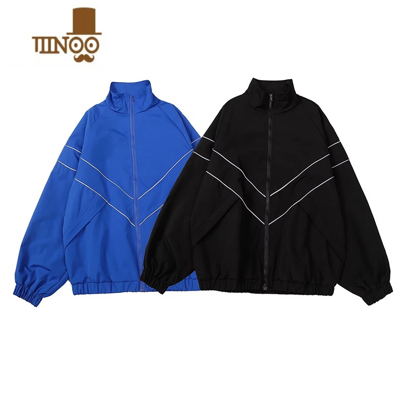 YANXU运动外套冲锋衣夹克衫立领潮牌纯色男女休闲宽松百搭情侣港风高清大图