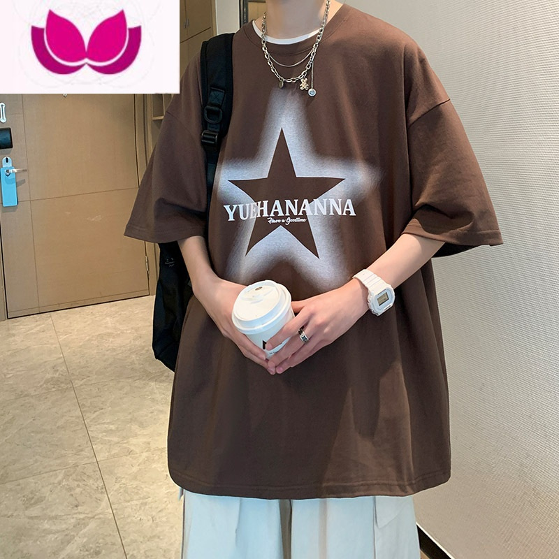 七斓港风潮流t恤男款夏季潮ins欧美高街短袖oversize宽松上衣
