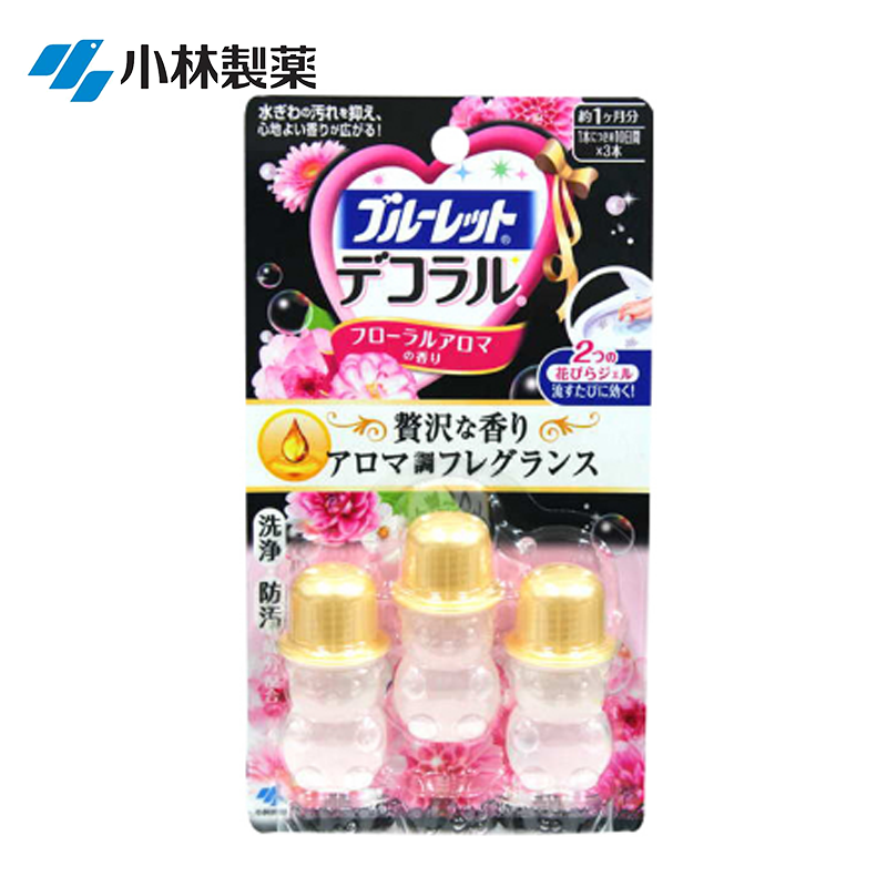 [芳香持久 造型可爱]小林制药马桶开花洁厕凝胶 洁厕剂 清新香22.5g 7.5g*3高清大图