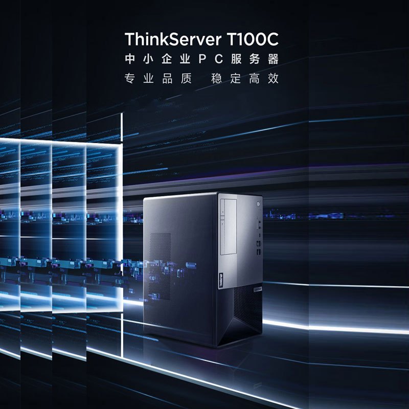 联想Lenovo ThinkServer T100C G6400 16G+512G 中小企业商用办公台式电脑主机 财务ERP管理 塔式服务器 定制