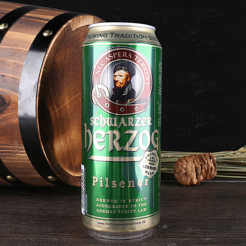 德国进口啤酒(schwarzerherzog)歌德黄啤酒500ml*24听/箱