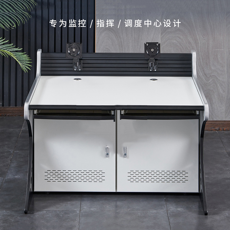鑫虎威 监控操作台语音控制指挥台交通指挥中心工作台机房平台桌 双联1.25米宽高清大图