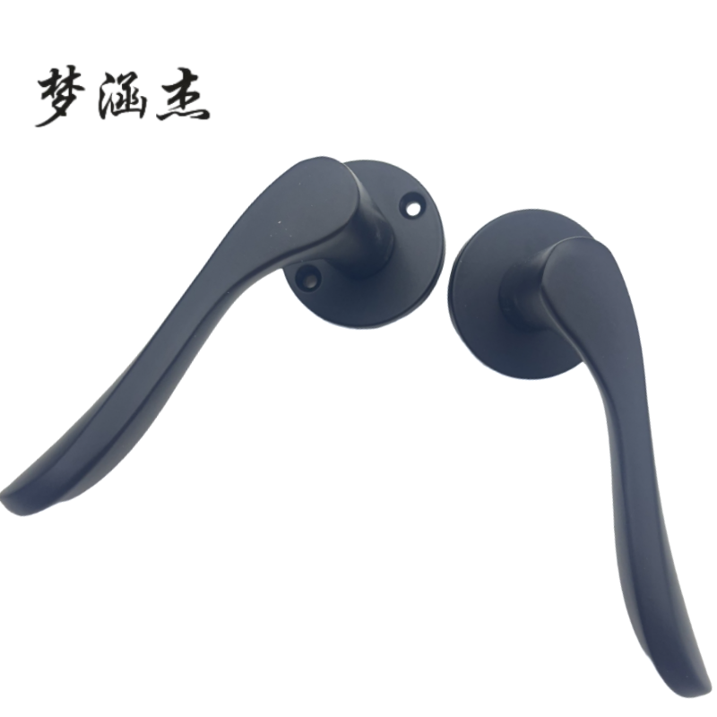 梦涵杰黑色卧室实木门卫生间门锁家用室内门执手锁分体锁整套木门锁 7006 把