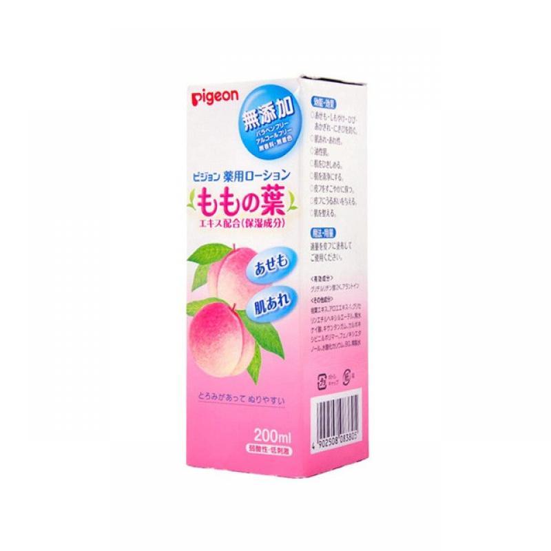 原装进口日本 贝亲(Pigeon)婴幼儿儿童桃子水 液体爽身粉桃叶精华痱子水200ml