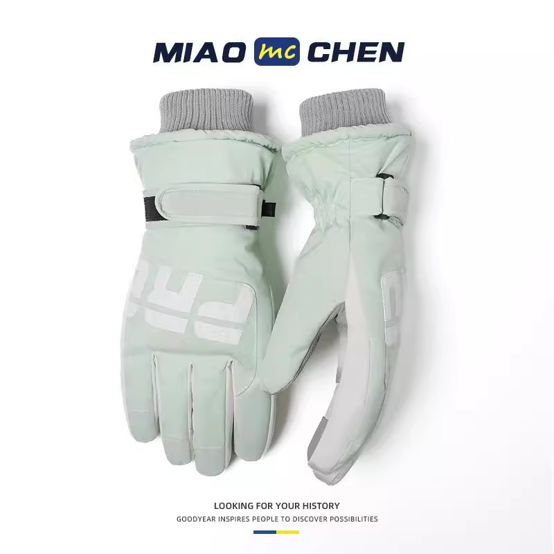 滑雪手套冬天加绒加厚防水防寒保暖 男士PRO-白色高清大图