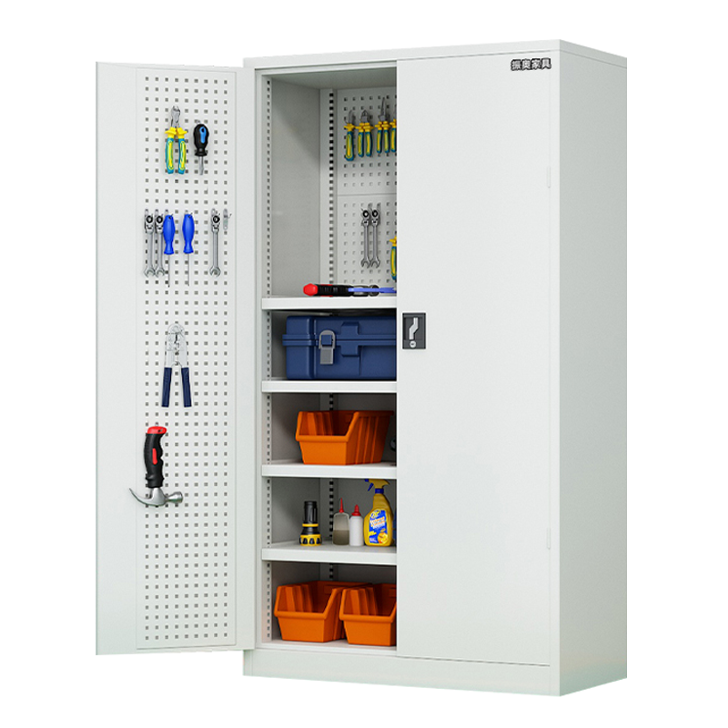 振奥 工具柜重型工具柜五金零件柜多功能加厚车间置物柜 1800x1000x500mm/台(五层调节带挂板灰白)
