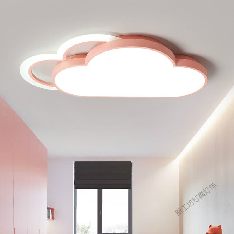 苏宁放心购 儿童房 吸顶灯卧室灯简约现代男孩女孩个性创意云朵公主灯饰图片