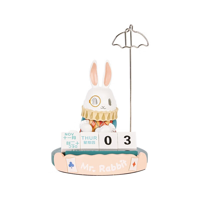 大英博物馆 爱丽丝漫游奇境系列怀表兔日历便签夹小摆件