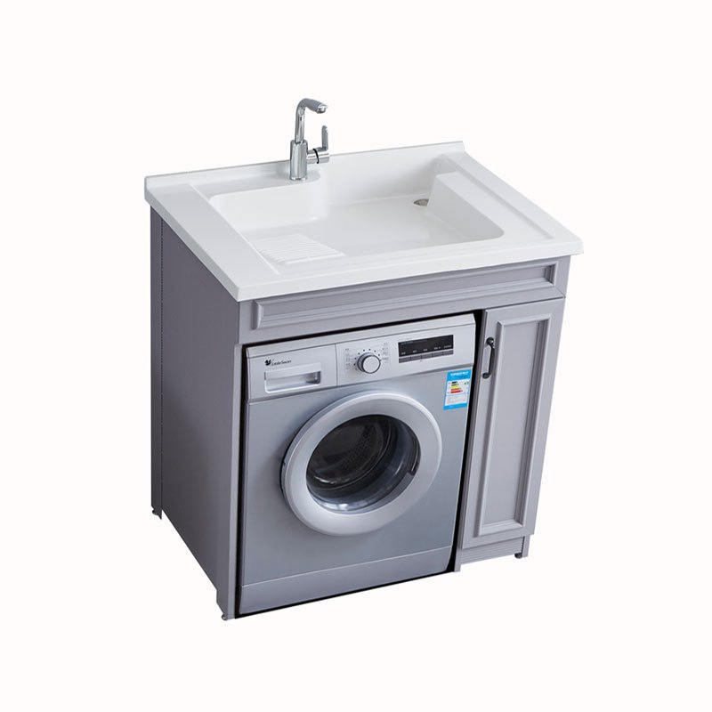 阳台洗衣机柜组合带搓板伴侣小户型洗衣池台手脸盆一体80cm洗衣机护柜