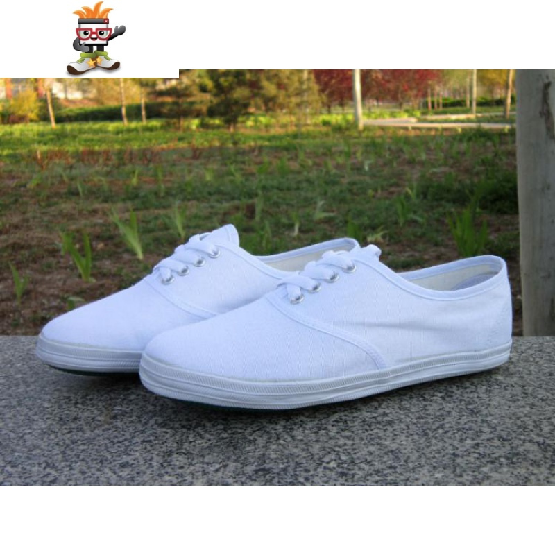 男女全码小白鞋中小学生团体鞋系带网球鞋平跟广场舞平跟白网鞋闪潮