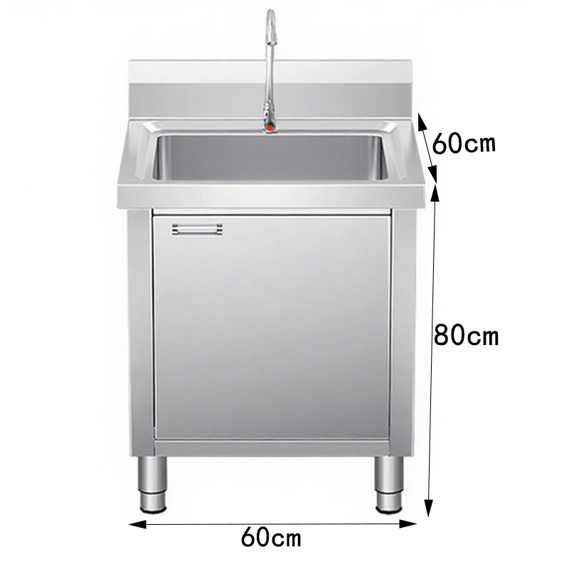 悦兴诚不锈钢水池柜60*60*80cm台高清大图
