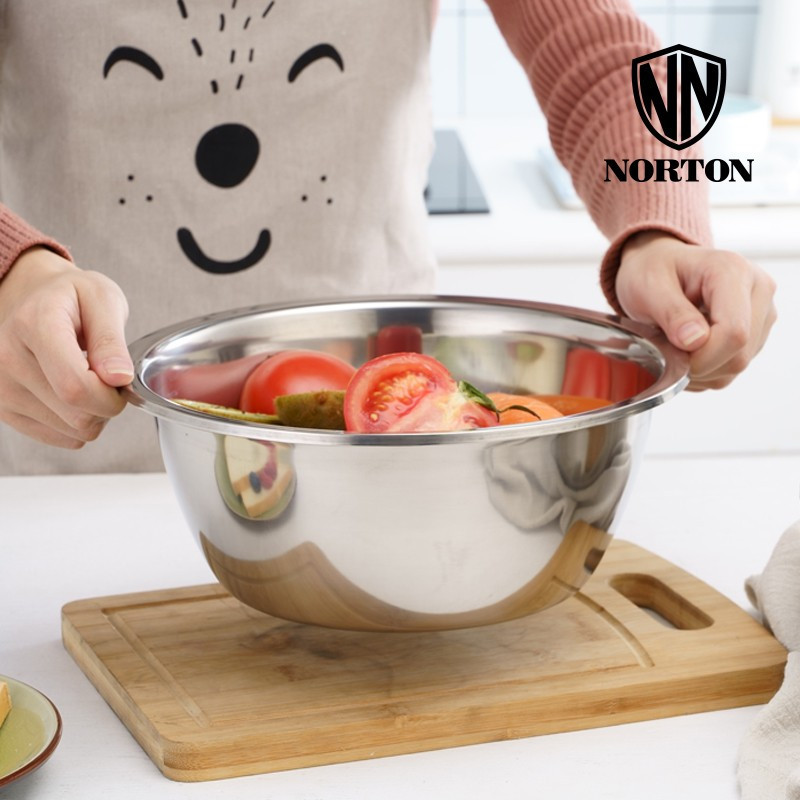 诺顿(NORTON) 5GYY003 诺顿营养多用调料碗（3件套）不锈钢加厚汤盆味斗调料缸沙拉碗洗菜盆打蛋和面盆 单套装