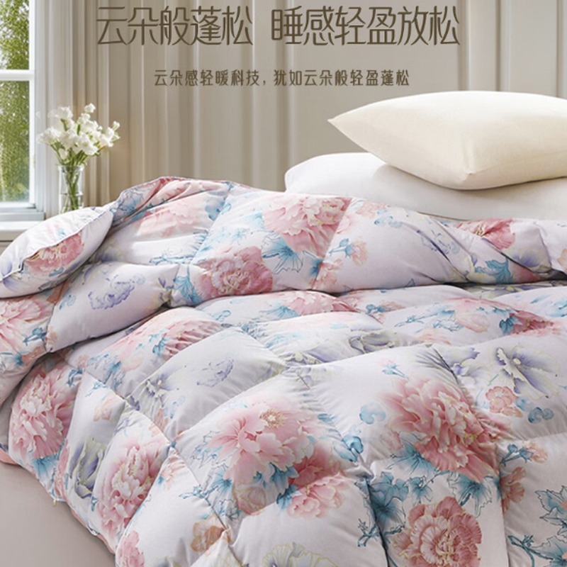 富安娜 印花鹅绒四季被-清歌扶摇 230*229cm(700g)高清大图