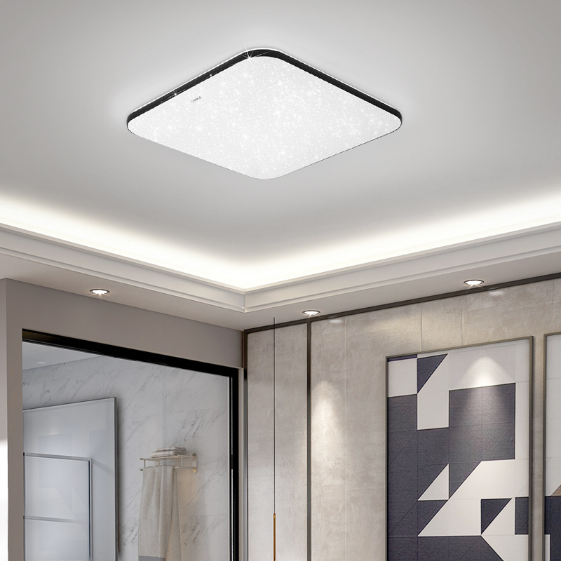 欧普照明方卧智控升级led圆形方形现代黑边简约卧室餐厅书房吸顶灯ws