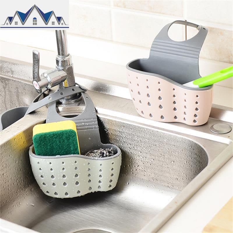 厨房水沥水篮挂袋水龙头海绵置物架洗菜洗碗水池免打孔收纳挂篮 三维工匠图片