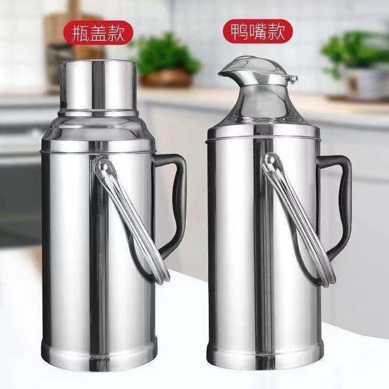 家和不锈钢外壳家用热水瓶壶暖水壶暖水瓶开水瓶玻璃内胆保温壶 热水壶+玻璃内胆[超长保温] 2.0L5磅蛇嘴整套+百洁布