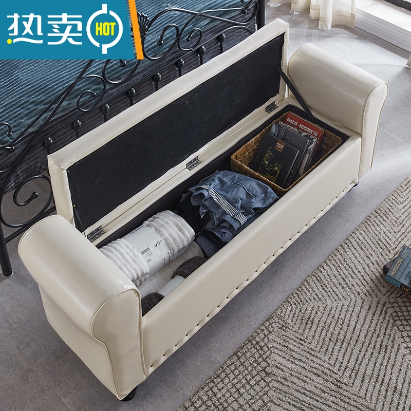 敬平家用换鞋凳储物长凳服装店沙发凳客厅多功能收纳床尾凳长方形卧室收纳凳高清大图